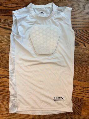 McDavid HEX Youth Sleeveless Padded heart guard Shirt in White and camo